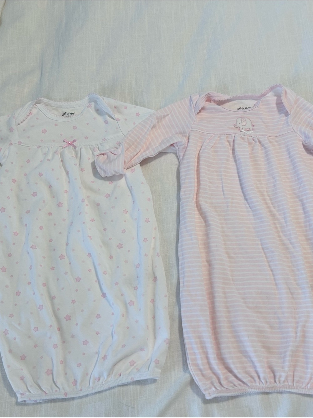 Little Me Pink & White Sleep Sack Set - Stars & Stripes